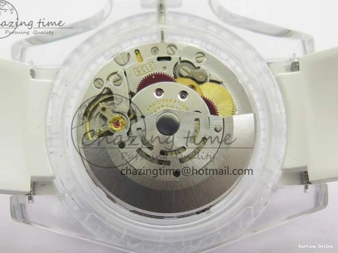 0128 Submariner Phantomlab Transparent KZF Best Edition Blue Fruit Dial on White Rubber Strap VR Classic 2563